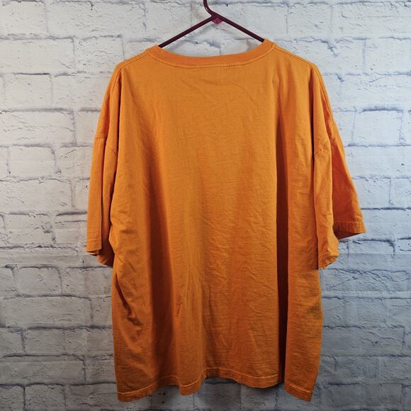 Vtg Fubu Jeans Shirt Y2K Men Spellout Graphic Logo Hip Hop Orange 90s sz XXL - Picture 4 of 6